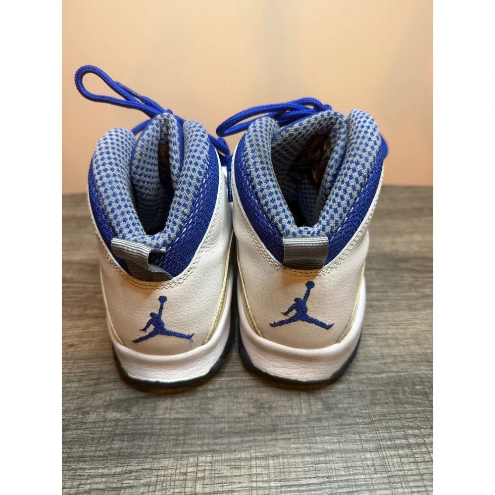 Air Jordan 10 Retro TXT GS Old Royal White Blue Sneakers 487215-107 Kids 6Y